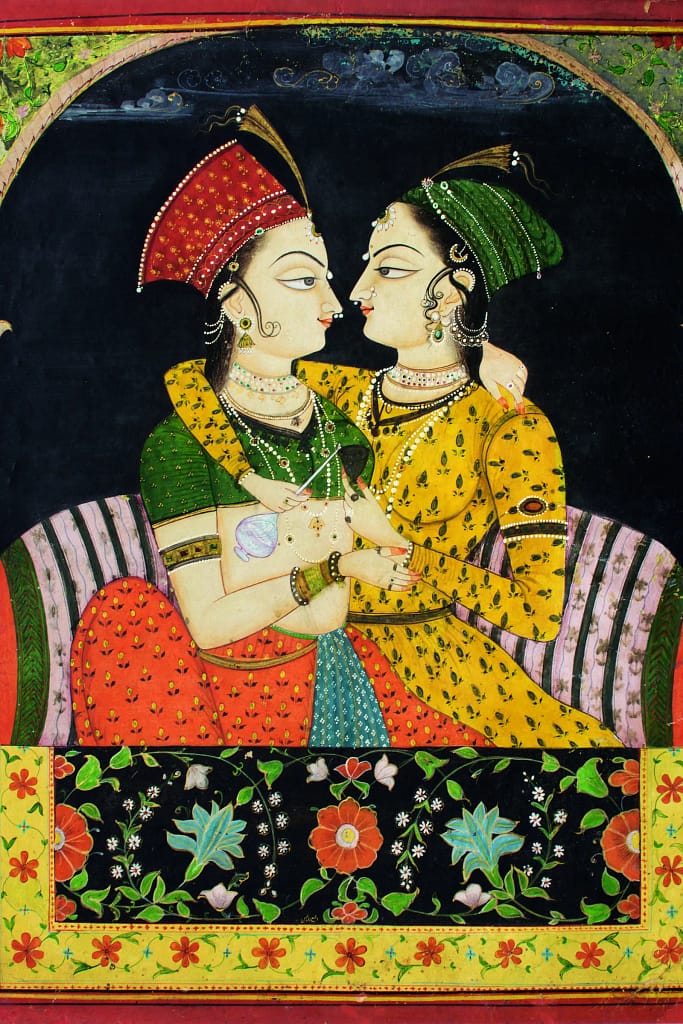 cgk.ink | Two Ladies Embracing at a Jharoka